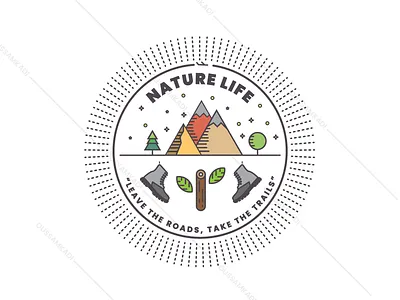 "Leave the roads, take the trails" design digital art graphic design illustration logo