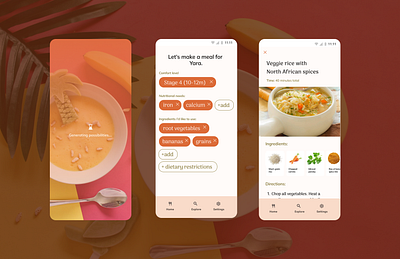 Baby Food App Generator baby food ui design ux design