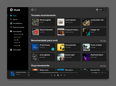 Music Player Web improving minimalist music music player practicing simple spotify redesign ui ux uxui web web app