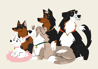 Factory 55 Pet Portrait drawing illustration mcm mid century