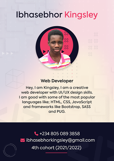 About me profile design graphic design ui