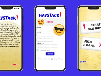 HayStack Login/Sign Up app branding design logo typography ui ux