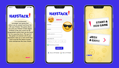 HayStack Login/Sign Up app branding design logo typography ui ux