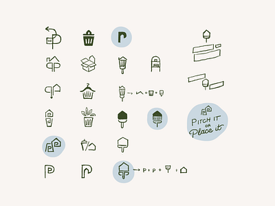 Pitch It or Place It Brand Sketches brand identity branding design logo sketching