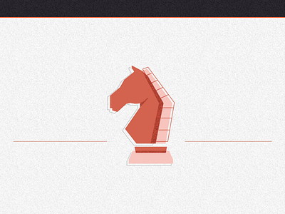 [WIP] An Off-Knight black branding bust chess clean fuzz grey horse icon illustration line modern noise orange stallion vector