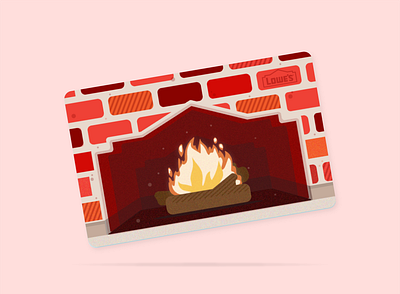 Lowe's Fireplace 2021 Gift Card branding christmas colorful design gi gift cards illustration