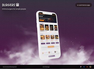 BURGERS APP - DESIGN THINKING app branding graphic design motion graphics ui ux web design