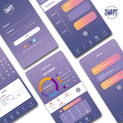 Swift - Productivity Mobile Application app application design graphic design logo mobile design ui ui ux design ux