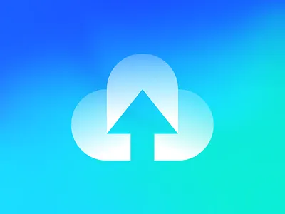 CloudUp Logomark abdullah designs blue branding cloud computing contemporary design gradient illustration instagram logo logo design logodesign logotype tech upward