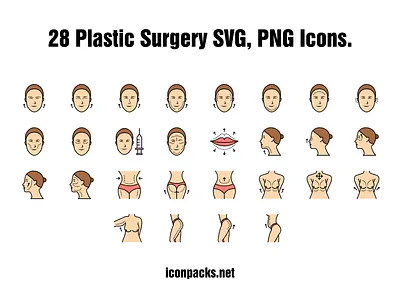 28 Plastic Surgery SVG, PNG Icons free icon set free icons free resources freebies icon pack icon set icons png icons svg icons