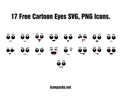 17 Cute Cartoon Eyes SVG, PNG Icons. cartoon eyes eyes free resources freebies icon pack icon set icons png icons svg icons