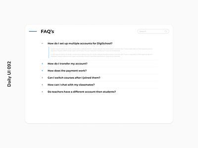 Daily UI 092 | F.A.Q. daily ui 092 education faq web design