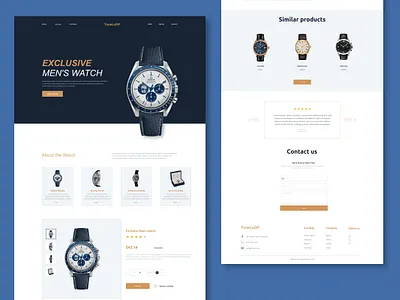 Men's Watch Landing Page adobe xd design lan landing design ui ui design uiux design user interface design