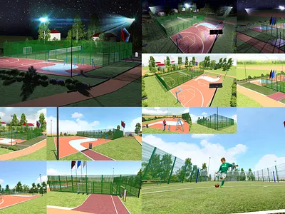 Syaskelevo sports ground design and renders 3d environment design sports ground design