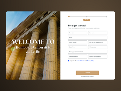 Registration template business design registration template ui university ux web