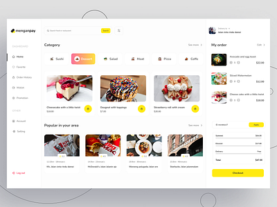 Menganpay Food Shop dashboard figma foodshop foodwebsite homepage possystem ui uidesign uiux