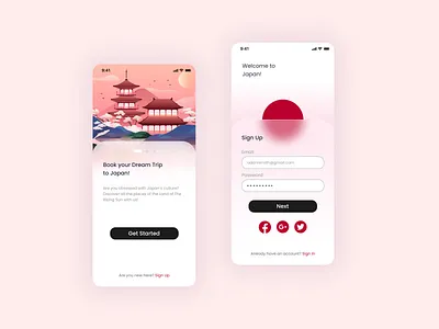 Sign Up page for Travel app/ Daily UI Challenge #001 app dailyui dailyui001 design mobi mobile travelapp ui ux