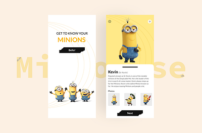 Minion App(UI) 3d animation app branding design graphic design illustration logo motion graphics ui ux