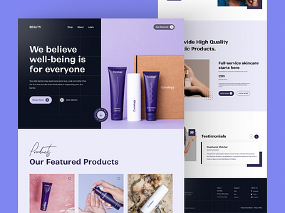 Beauty - Beauty Cosmetics Landing Page 💆🏻‍♂️ animation beautiful website beauty website cosmetic cosmetics interaction landing page make up makeup salon skin skincare soft spa ui web web design website website design woman