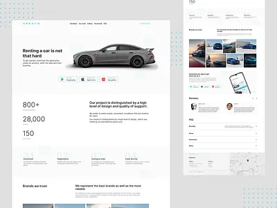 Car rent - Landing page car car rent car rent landing page design figma graphic design landing page rental app ui ux web web site
