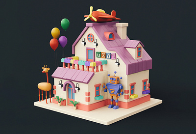 Cartoon Toy Shop stylized toy toy shop