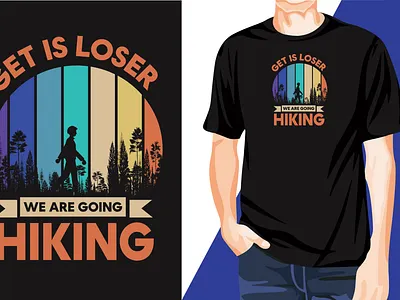 Awesome Eye-Catchy Modern Hiking T-shirt Print Design