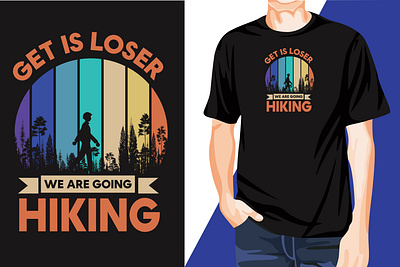 Awesome Eye-Catchy Modern Hiking T-shirt Print Design