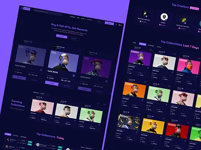 animalNFT LandingPage - Dark💣 design figma nft nftmarketplace ui uiux ux website