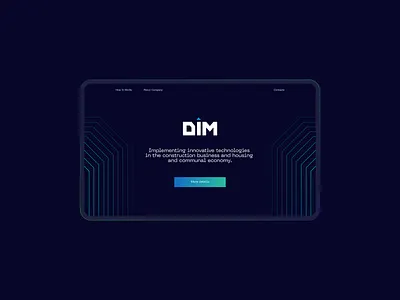 DiM. Hero screen. branding development digital product hardware iot logo main service sotware website