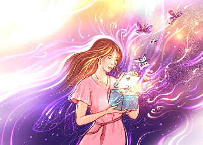 Illustration for a booklet cartoon character fairy girl illustration procreate