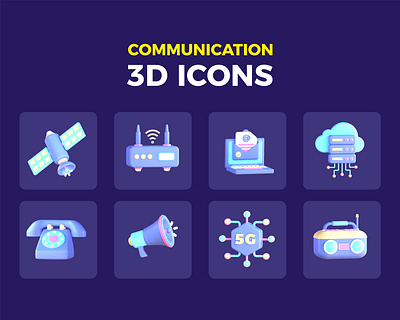 Communication 3D icons 3d artwork asset blender communication design graphic design icon design icons ui