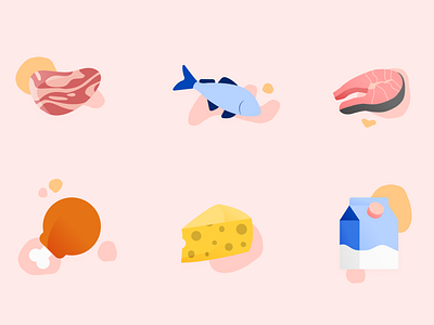 Food illustrations design dribbble shot food illustration ui