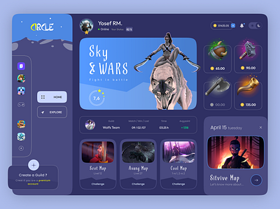 Gaming Dashboard Design app clean dark dashboard design figma game gaming illustration jeux play playstation tournament ui uiux userexperience userinterface ux webdesign