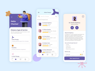 Find a therapist app app design dribbble shot ui ux