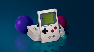 Gameboy 3D model 3d 3d art 3d design 3d modeling 3d rendering digital art gameboy graphic design nintendo photoshop spline visualization