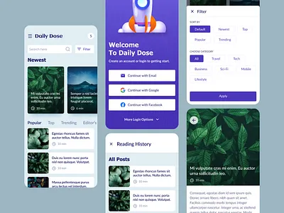 Blog Mobile App app appdesign article blog design mobile news uiux uiuxdesign