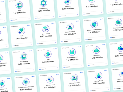 CBT Therapy Programmes app design design system dribbble shot illustration ui