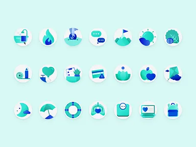 CBT Therapy Illustration Icons badges dribbble shot icon illustration ui