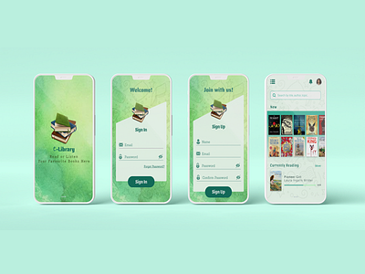 e-Learning App | Sign In | Sign Up books design figma form learning library login mobileapp reading sign in sign up ui ux