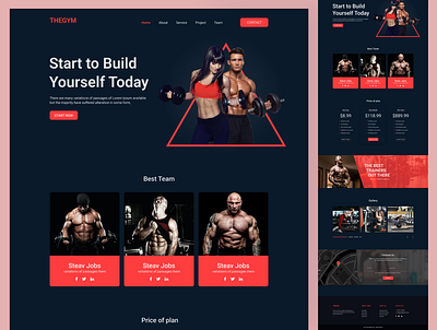 Fitness and Gym Landing Page fitness gym landingpage uxdesigner