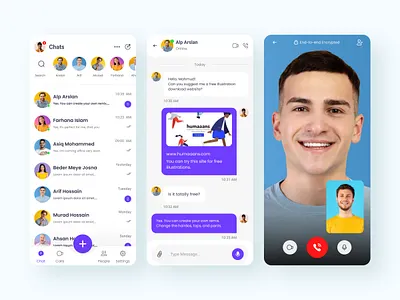 Chatting Mobile App agency app audio call business call chat chat app ui chatting chatting app ui creative design inbox message messaging app mobile ui ux video call