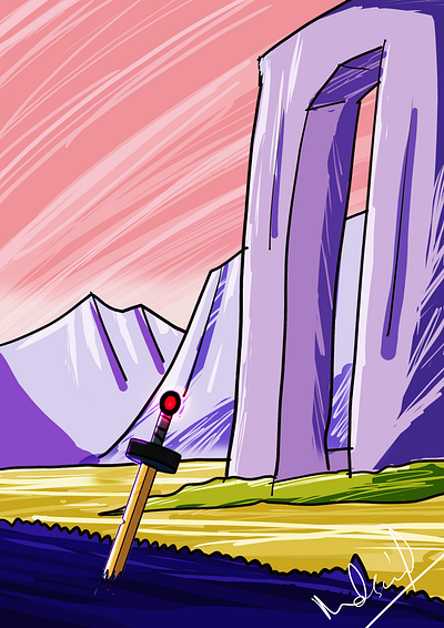 Fantasy Lost Sword concept art fantasy flat illustration illustration vector