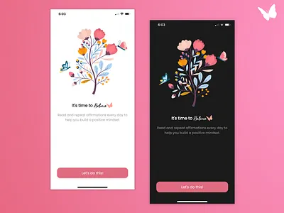 Believe - Daily affirmations onboarding screen affirmations app branding design flutter graphic design intro mobile app onboarding ui ux