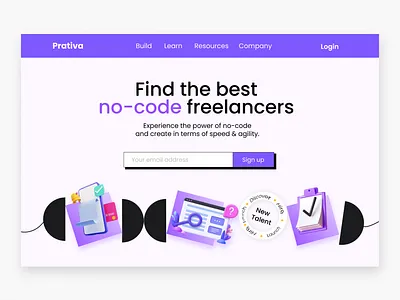 Prativa : Landing Page (Website Design, UI Design) app branding design graphic design logo typography ui ux