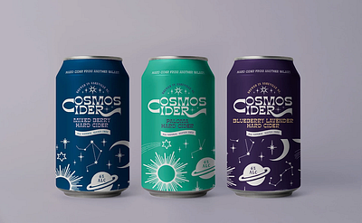 Cosmos Hard Cider branding design graphic design illustration logo procreate typography