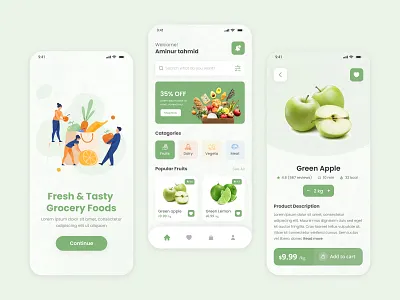 Grocery And Delivery Mobile App app design clean design e commerce fresh fruit fruit app groceries grocery grocery app grocery online grocery store online store orange app store app supermarket ui uiux vegetable app