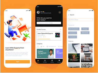 E-Learning Mobile Application appui design e learning app educationapp elearning mobile mobile app ui uideisgn uidesign uiux userinterface