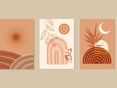 Hand drawn boho minimal wall art poster abstract art boho art decorative design drawing elegant flat graphic design hand drawn home decorative illustration line line wall art minimal poster vector wall art