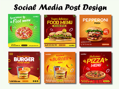 Food social media post design 3d 3d logo design aesthetic logo design branding cover design design facebook post design food poster design food social media post design graphic design illustration logo social media banner design social media design social media post design ui
