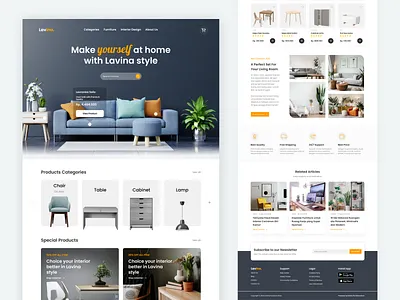 Lavina - Furniture Website branding design designproject furniture furniturewebsite graphic design illustration landingpage productdesign studycase ui uidesign uistudycase uiux userinterface ux web webpage website websitedesign